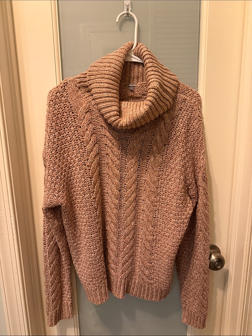 Charlotte Russe Cable Knit Cowl Neck Sweater in Dusty Mauve